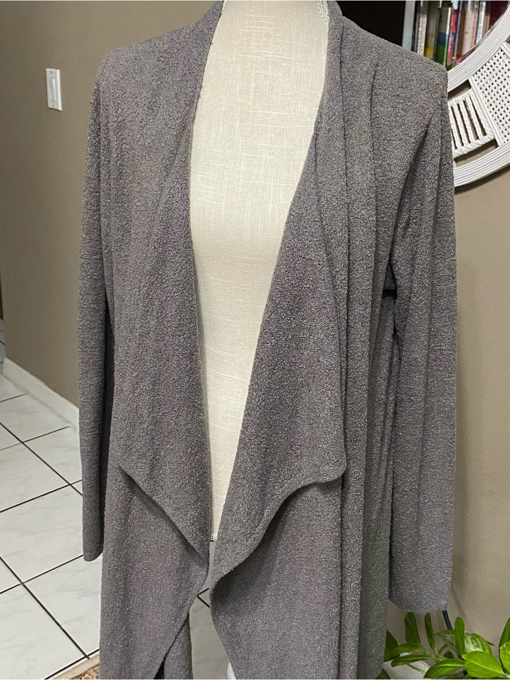 LKNW Barefoot Dreams 1X Bamboo Chic Lite Long Cardigan Waterfall Gray Sweater